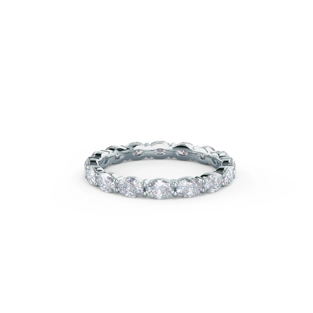 Platinum East West Oval Cut Lab Created Diamond Wedding Ring Ada Diamonds Design AD-300 White Background