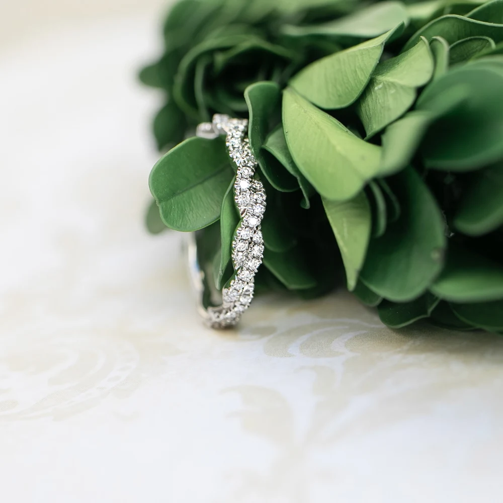 platinum lab diamond infinity twist wedding band ada diamonds design ad 086 macro