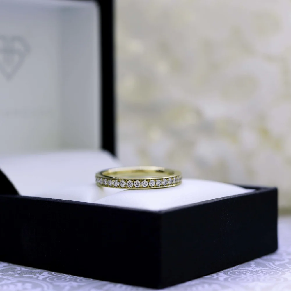 Lab Grown Diamond Channel Set Eternity Band In Box AD089