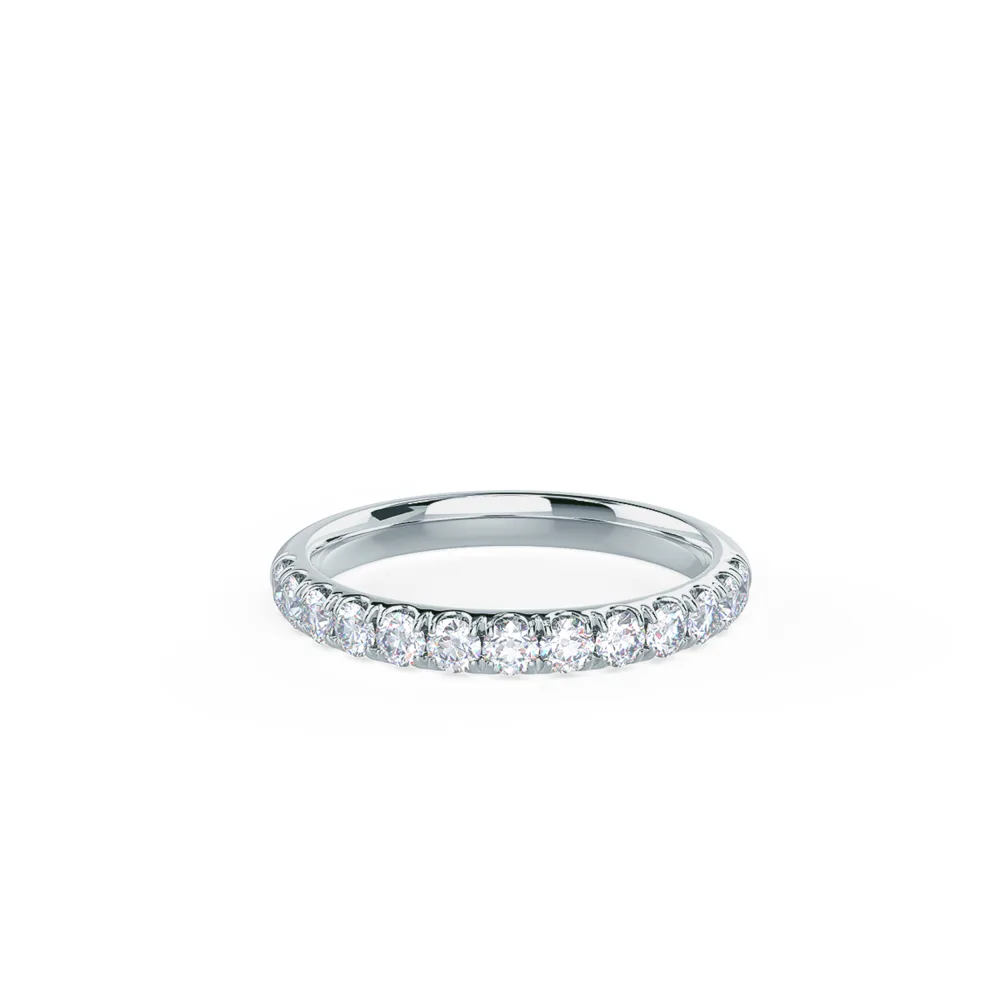 U Pave Lab Created Diamond Half Band Rendering In Front View AD083