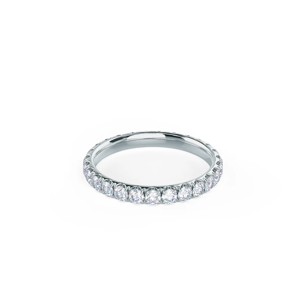 Lab Created Diamond U Pave Eternity Band Rendering In Front View AD082