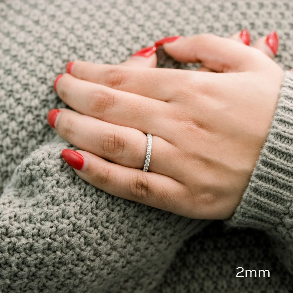 platinum u pave lab diamond wedding band in 3/4 coverage ada diamonds design ad 171 on model