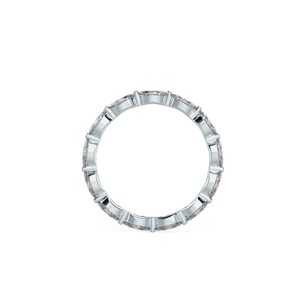 Lab Diamond Marquise Eternity Band Rendering In Profile View AD270