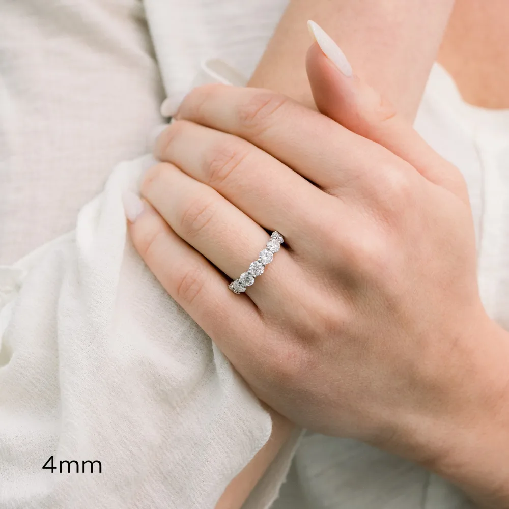 white gold round seven stone lab created diamond wedding band ada diamonds design ad 240 on model