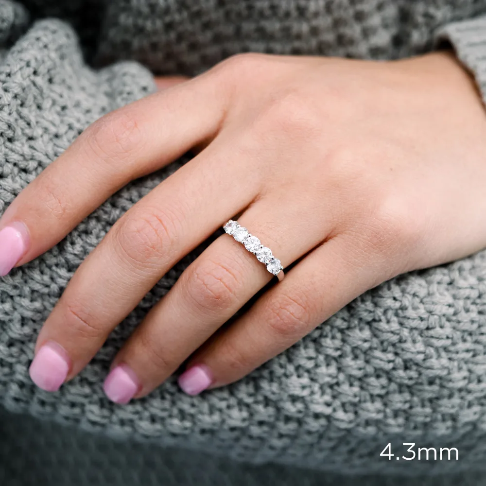 platinum round seven stone lab diamond engagement ring ada diamonds design ad 240 on model