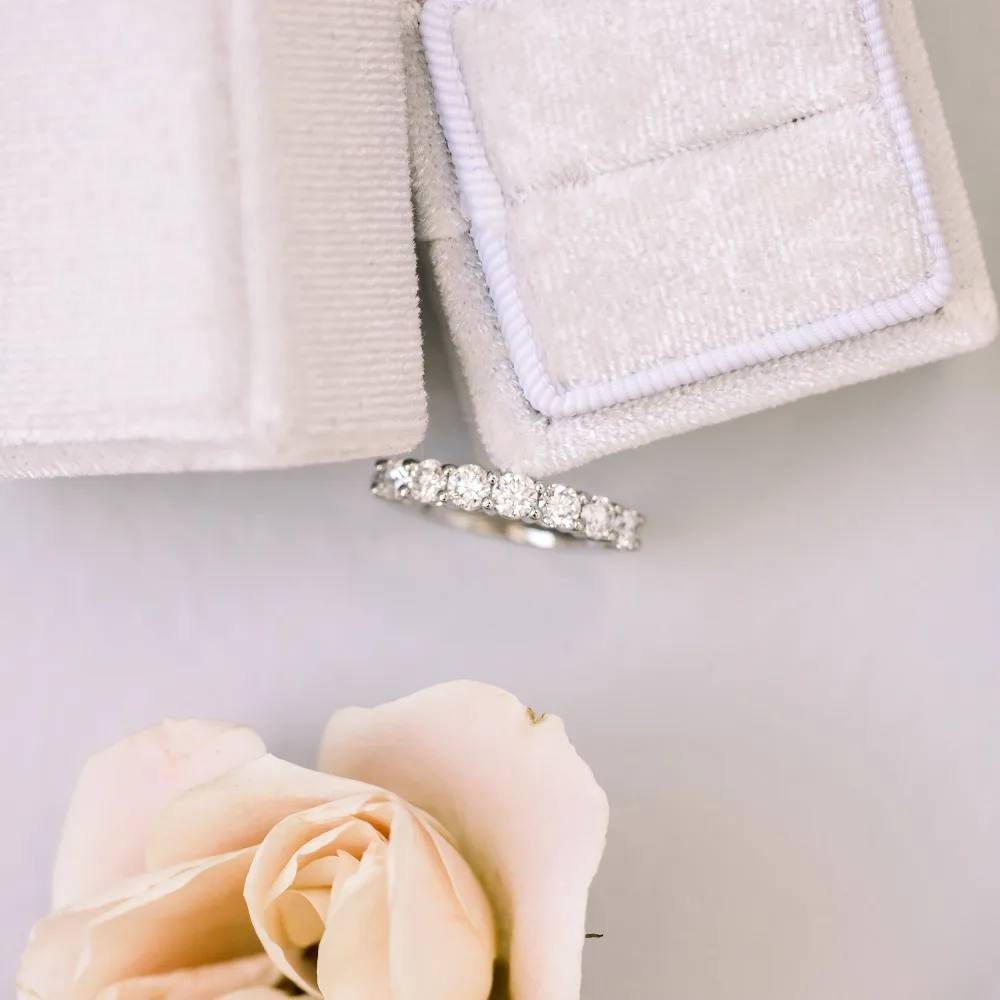 platinum seven stone round manmade diamond wedding ring ada diamonds design ad 240