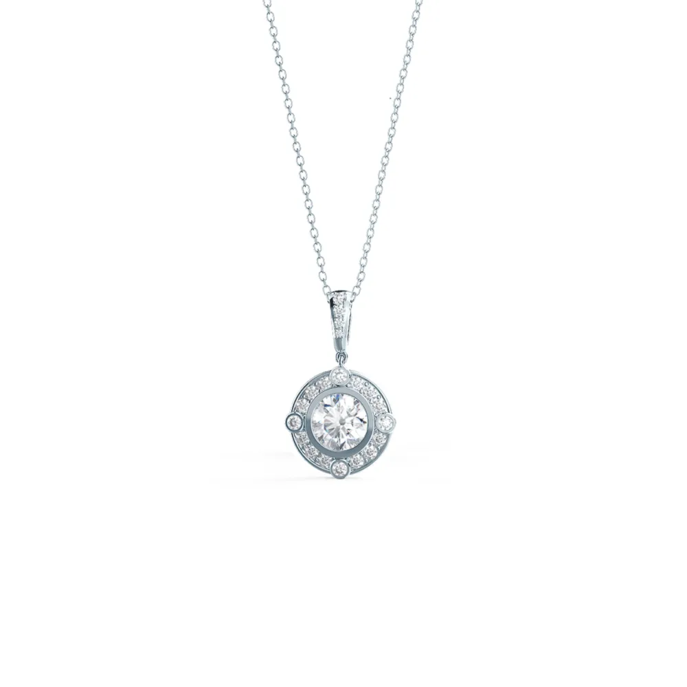 Compass Lab Created Diamond Pendant in Platinum Design-065