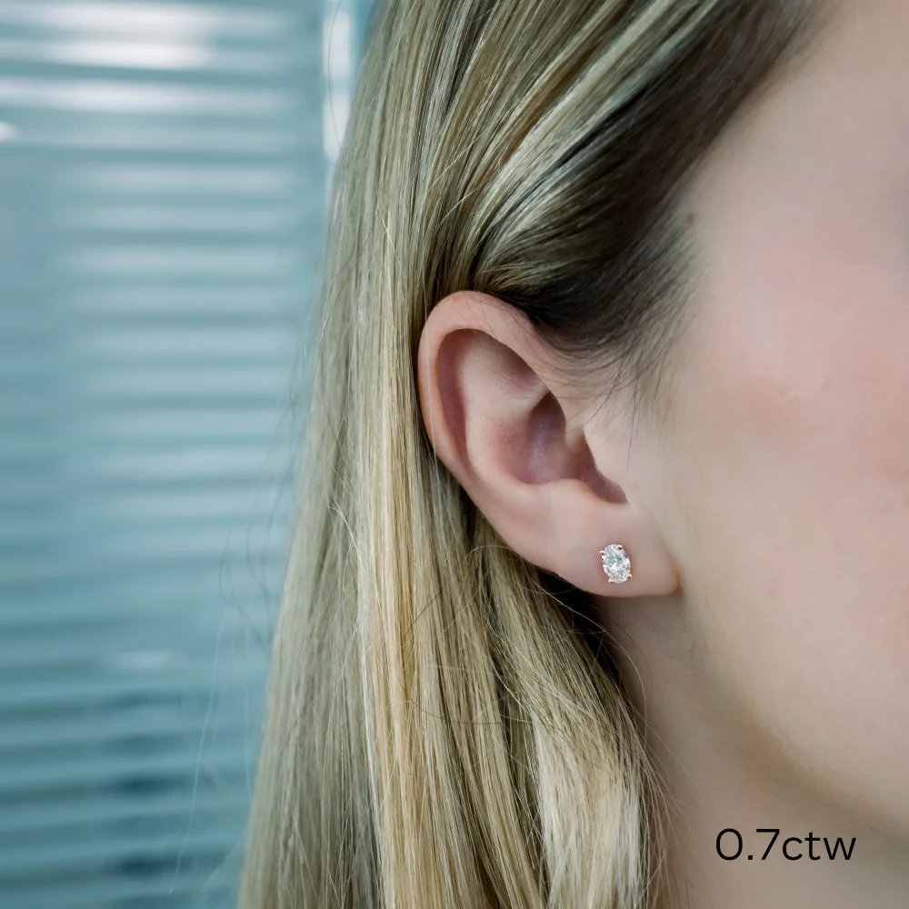 rose gold oval cut lab diamond stud earrings ada diamonds design ad 287