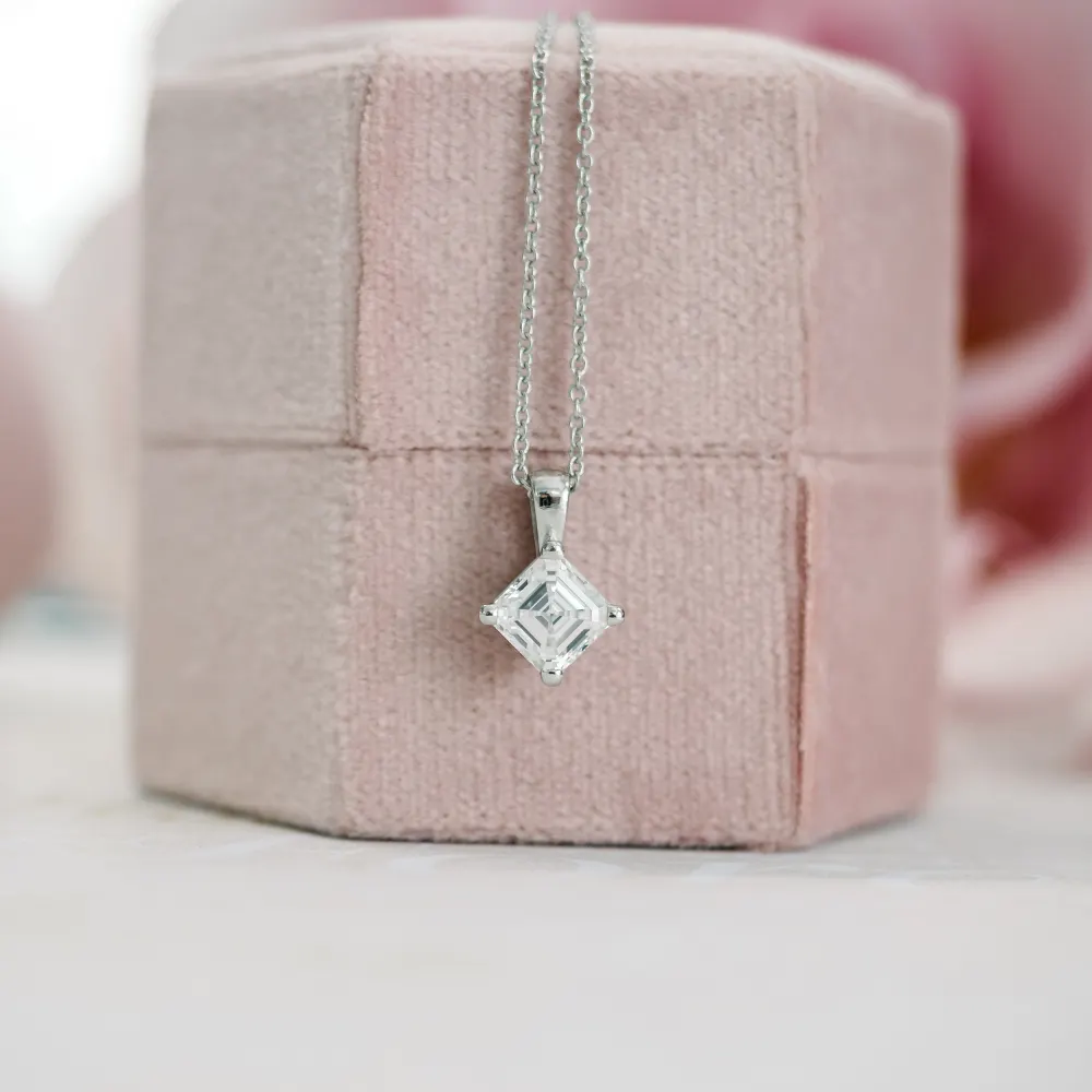 18k white gold asscher pendant ada diamonds design ad 285 macro