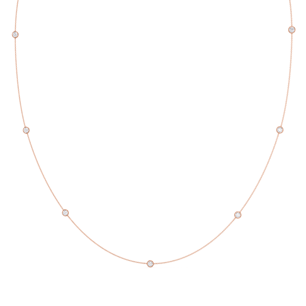 Seven bezel cosmopolitan necklace made in rose gold with lab created diamonds ADA Diamonds designs ad 228