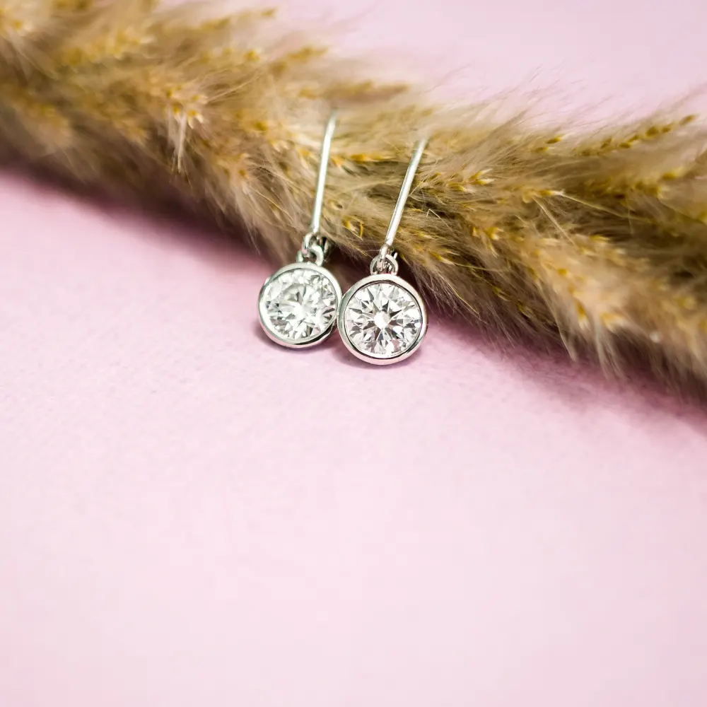 white gold round bezel lab diamond drop earrings ada diamonds design ad 005