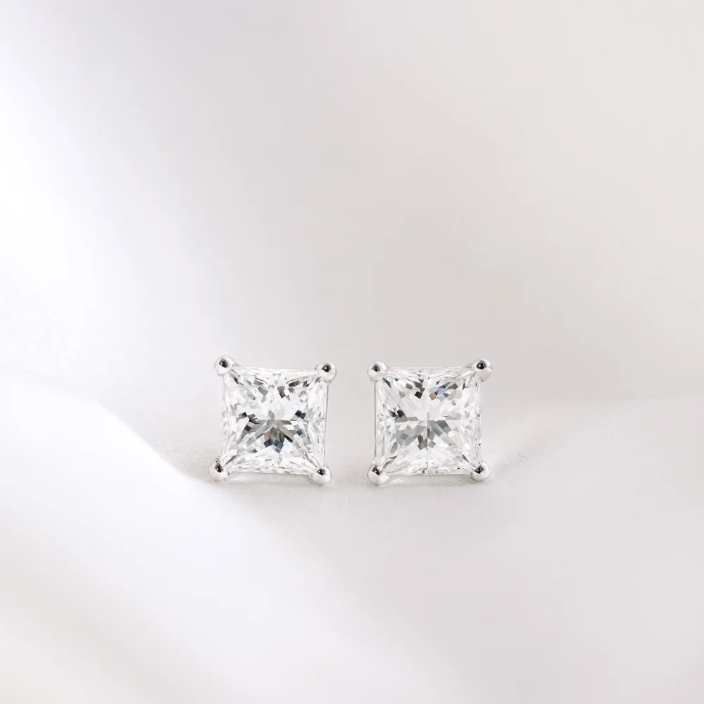 14k white gold 3 carat princess cut lab diamond studs ada diamonds design 002