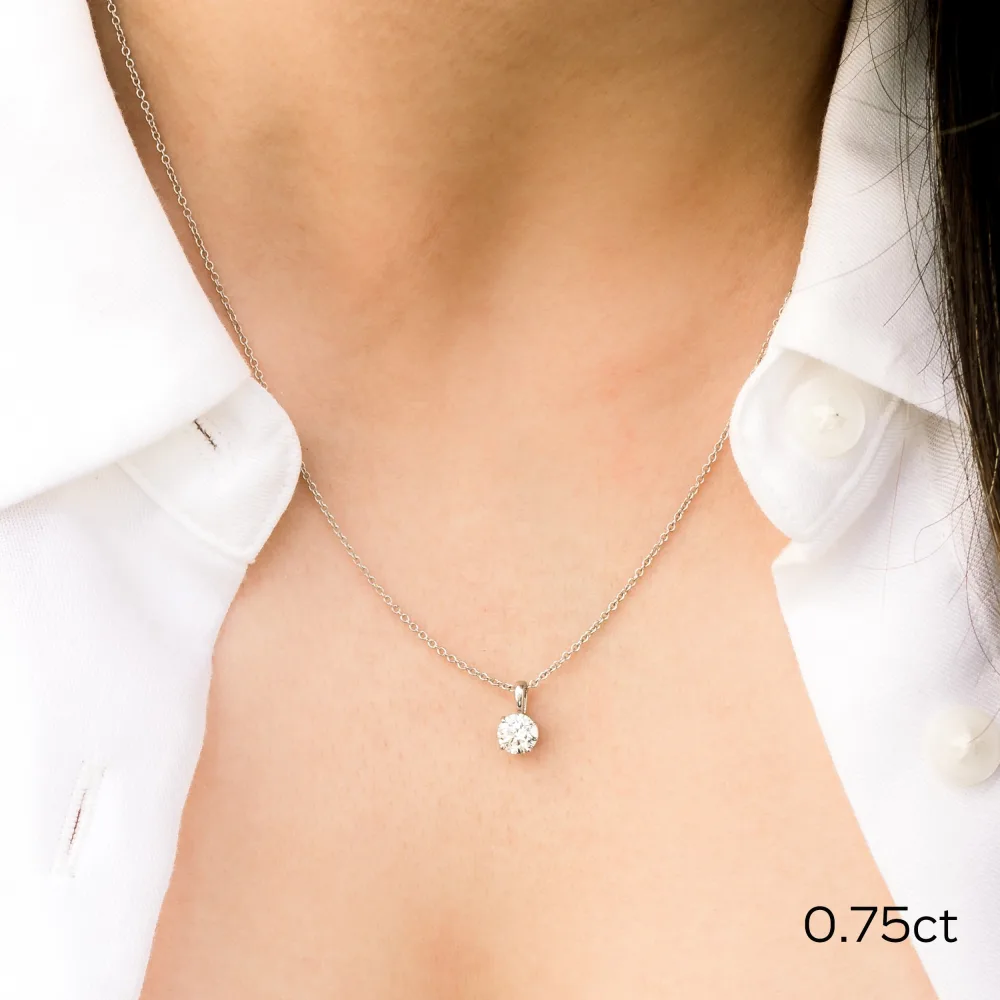 white gold round lab diamond pendant ada diamonds design ad011