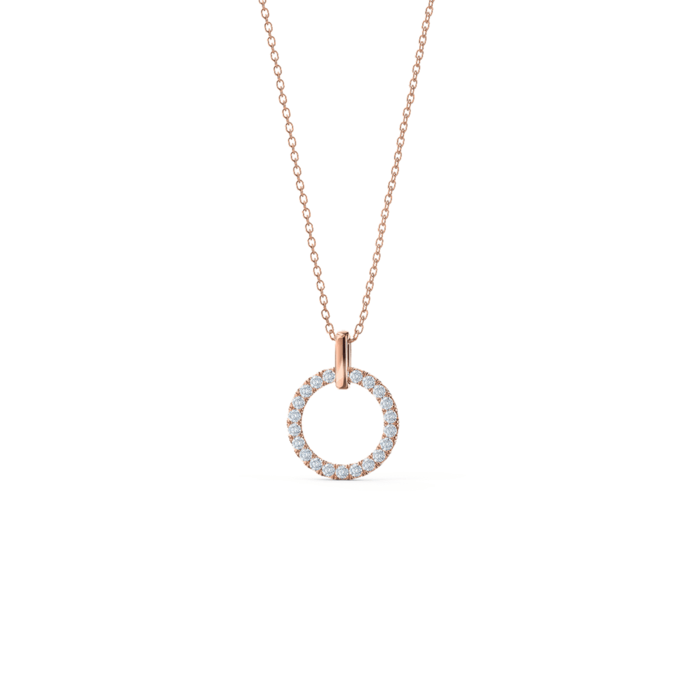 Karma Open Circle Lab Created Diamond Necklace in Rose Gold Design-033