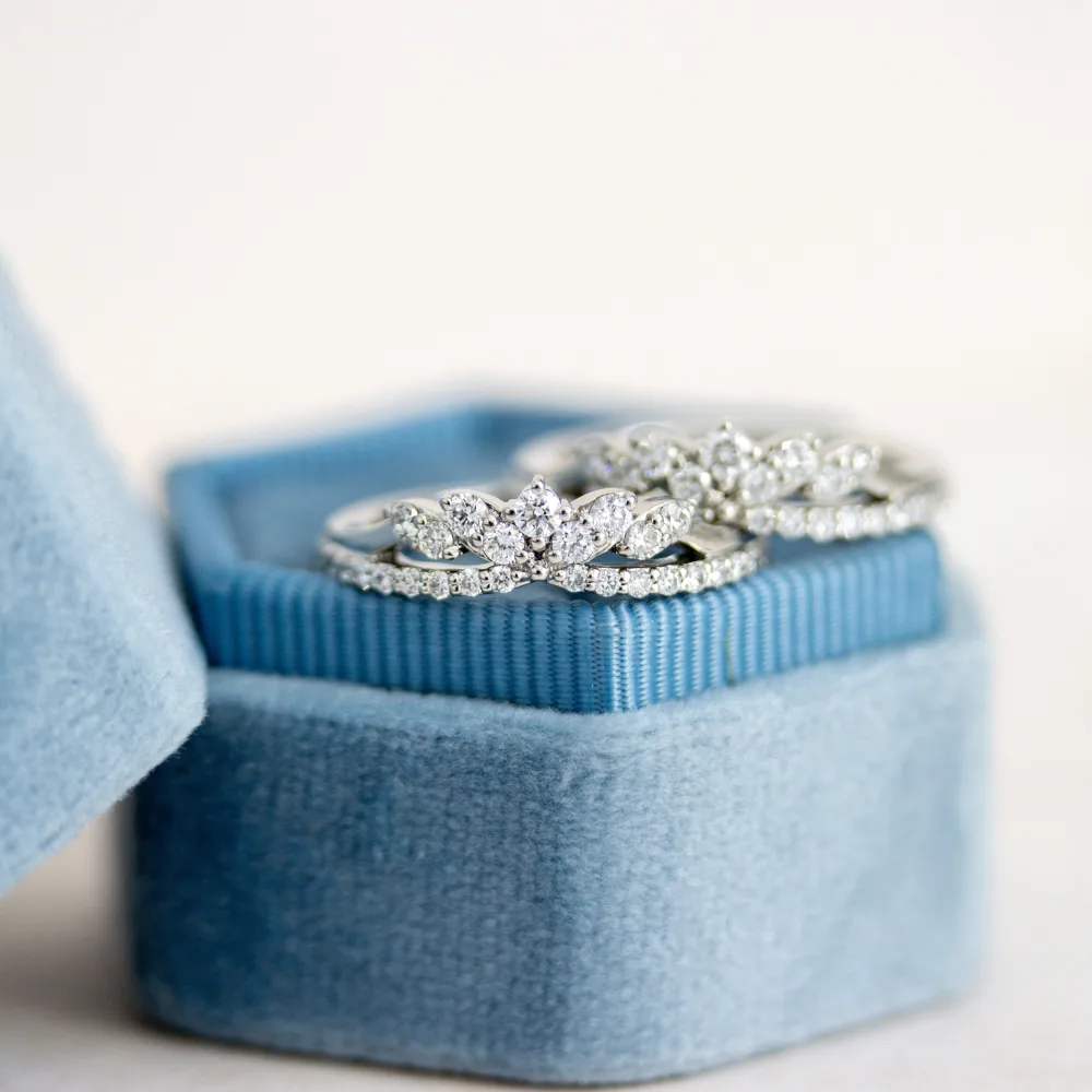 platinum two row custom floral inspired lab diamond wedding band ada diamonds design ad 262 macro