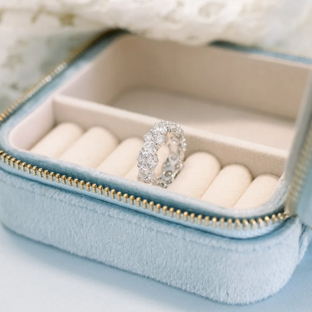 custom 6 carat eternity band with alternating large and small round lab diamonds ada diamonds design ad 181 profile