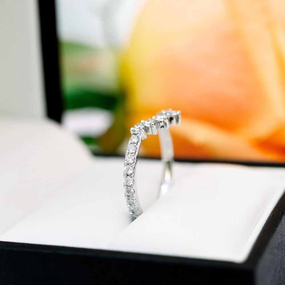 Platinum Lab Diamond Three Quarter Nesting Band Ada Diamonds Design AD-262