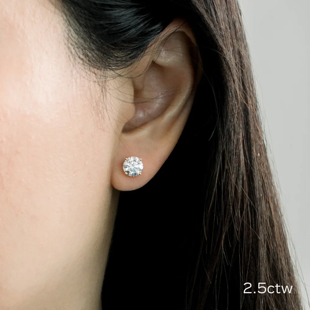 14k yellow gold man made diamond stud earrings ada diamonds design ad 001 on model