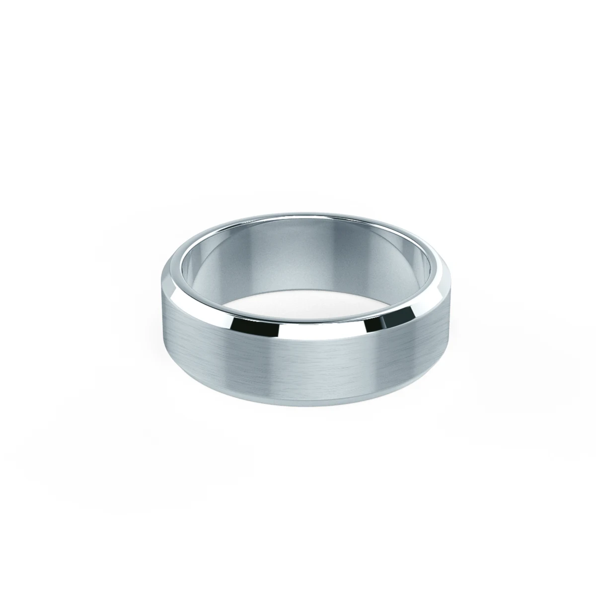 Flat Beveled Edge 6mm or 8mm Stainless Steel Band Ring in 4 Colors. Couple Ring