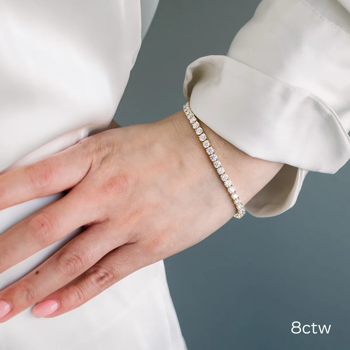 8 Carat Channel Set Princess Cut Cubic Zirconia Bracelet