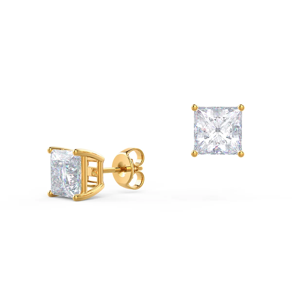 Princess Cut Diamond Stud Earrings
