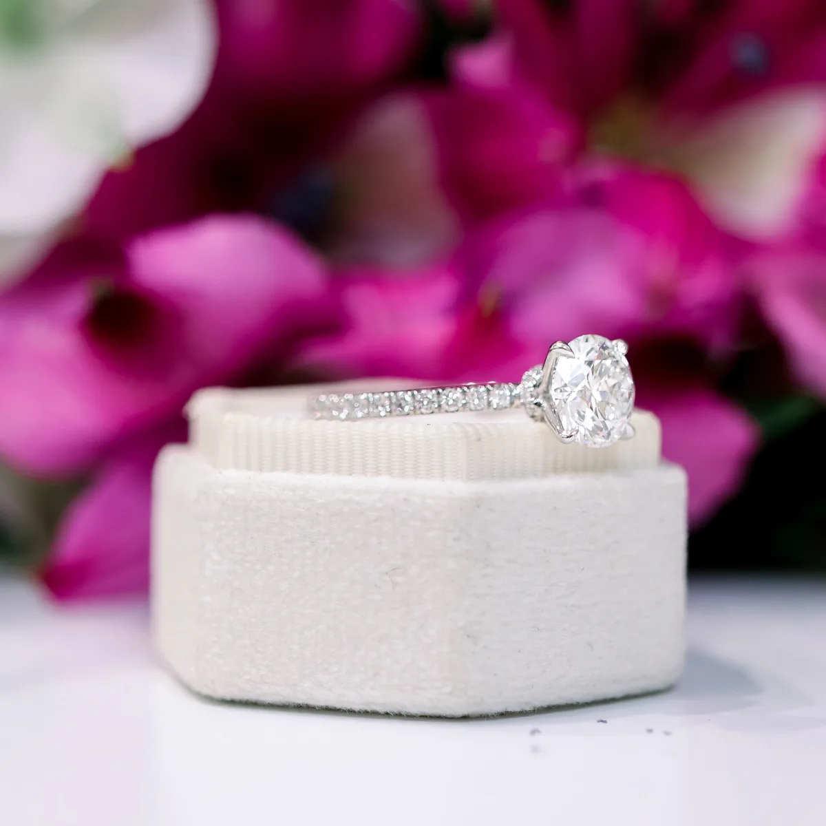 Diamond Collar Pavé Diamond Engagement Ring