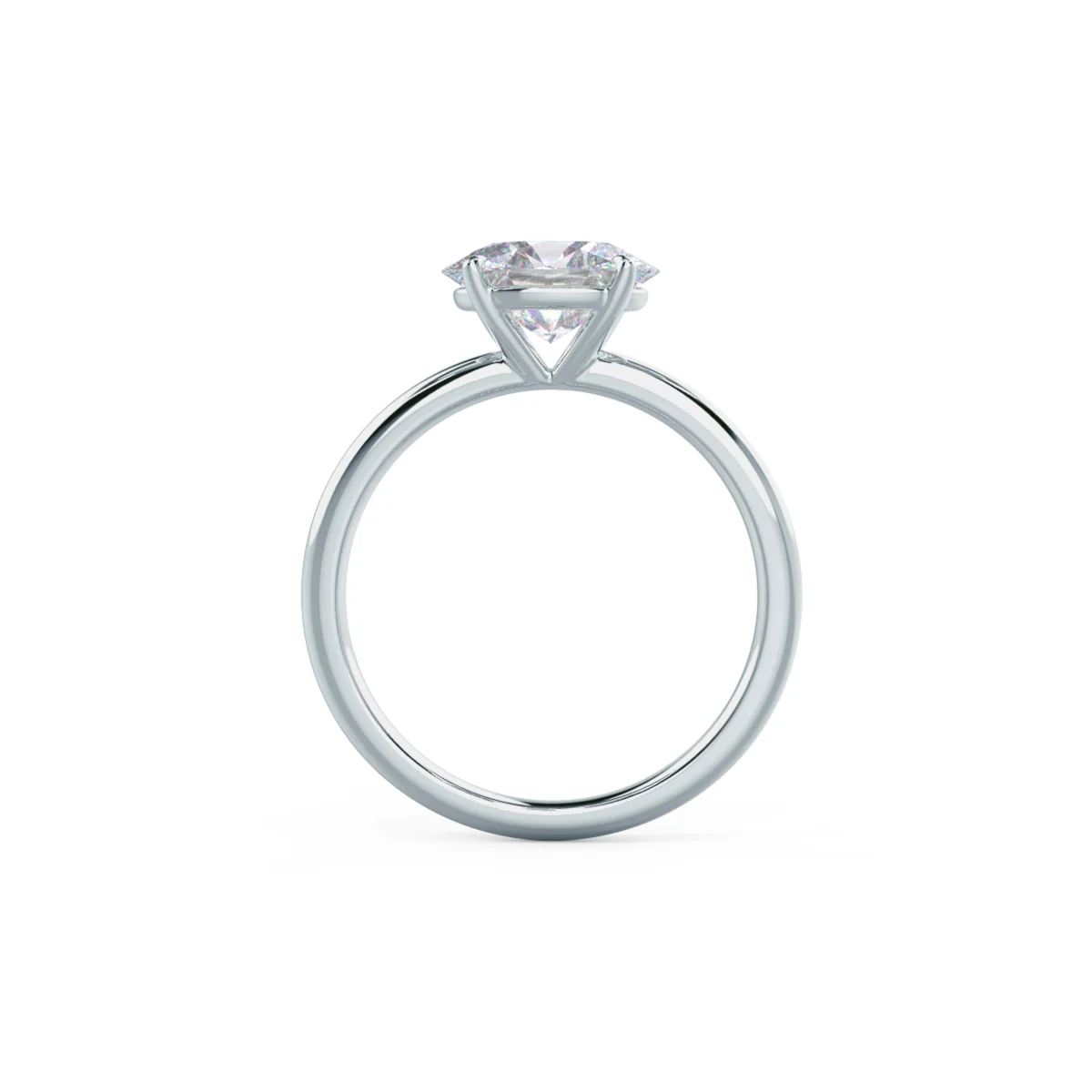 Oval East-West Solitaire Diamond Engagement Ring