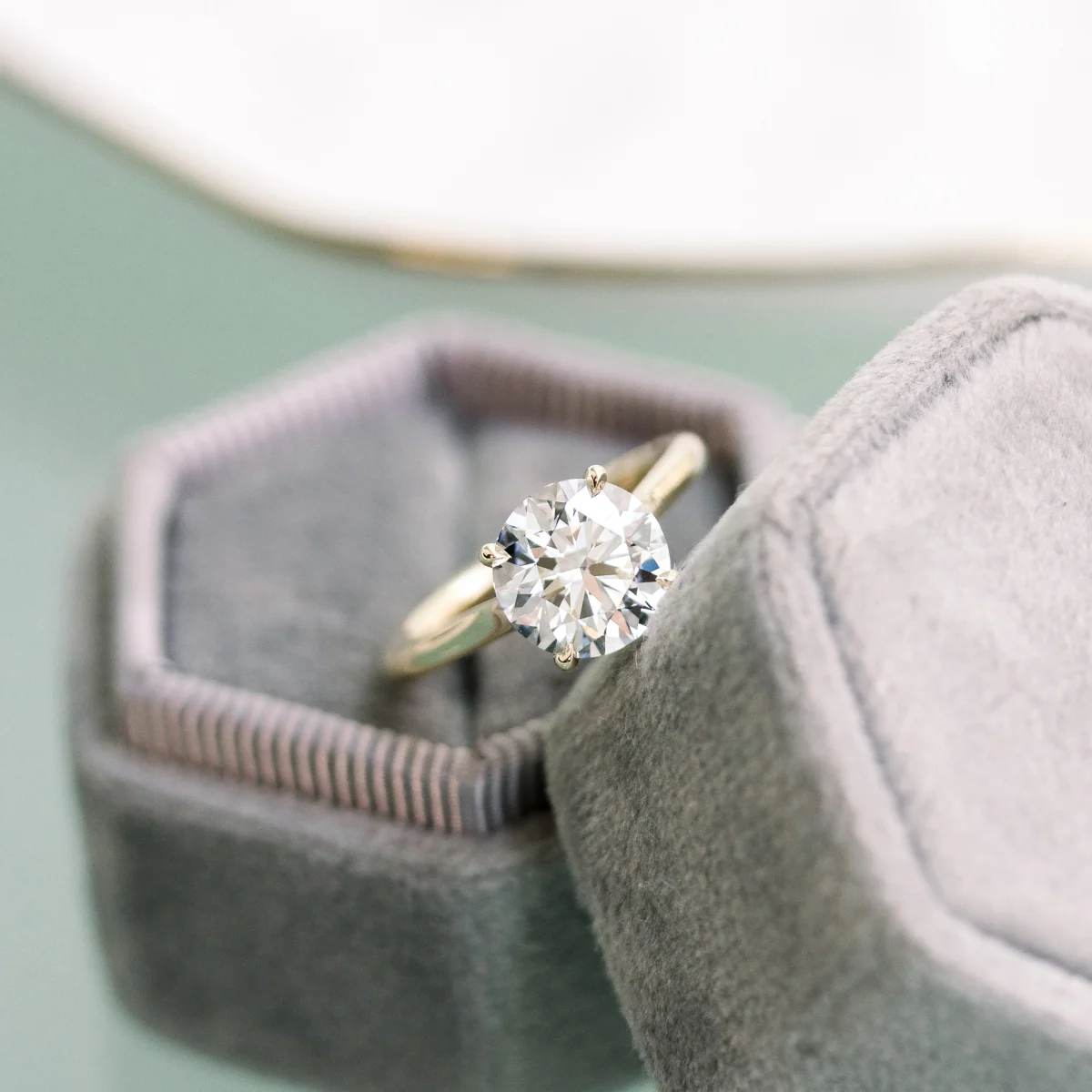Round Trellis Solitaire Diamond Engagement Ring