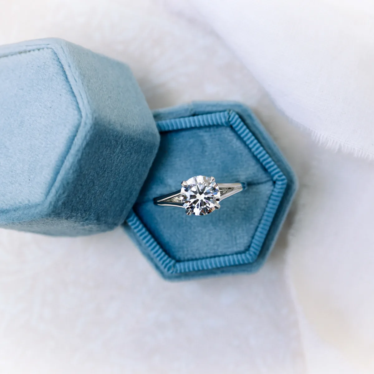Split Shank Solitaire Diamond Engagement Ring