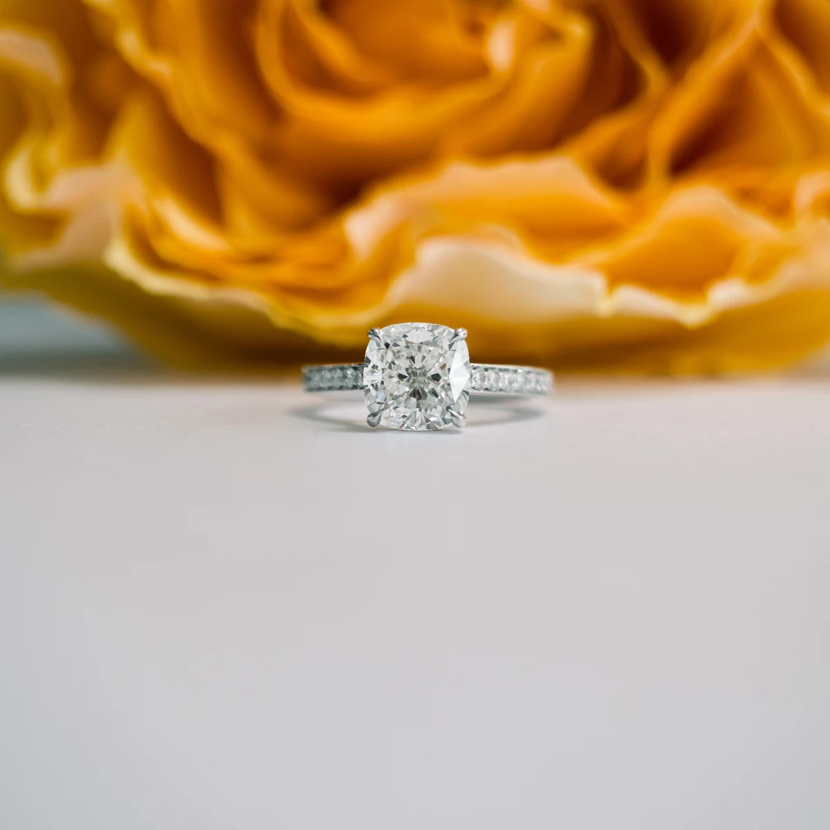 Channel Diamond Engagement Ring
