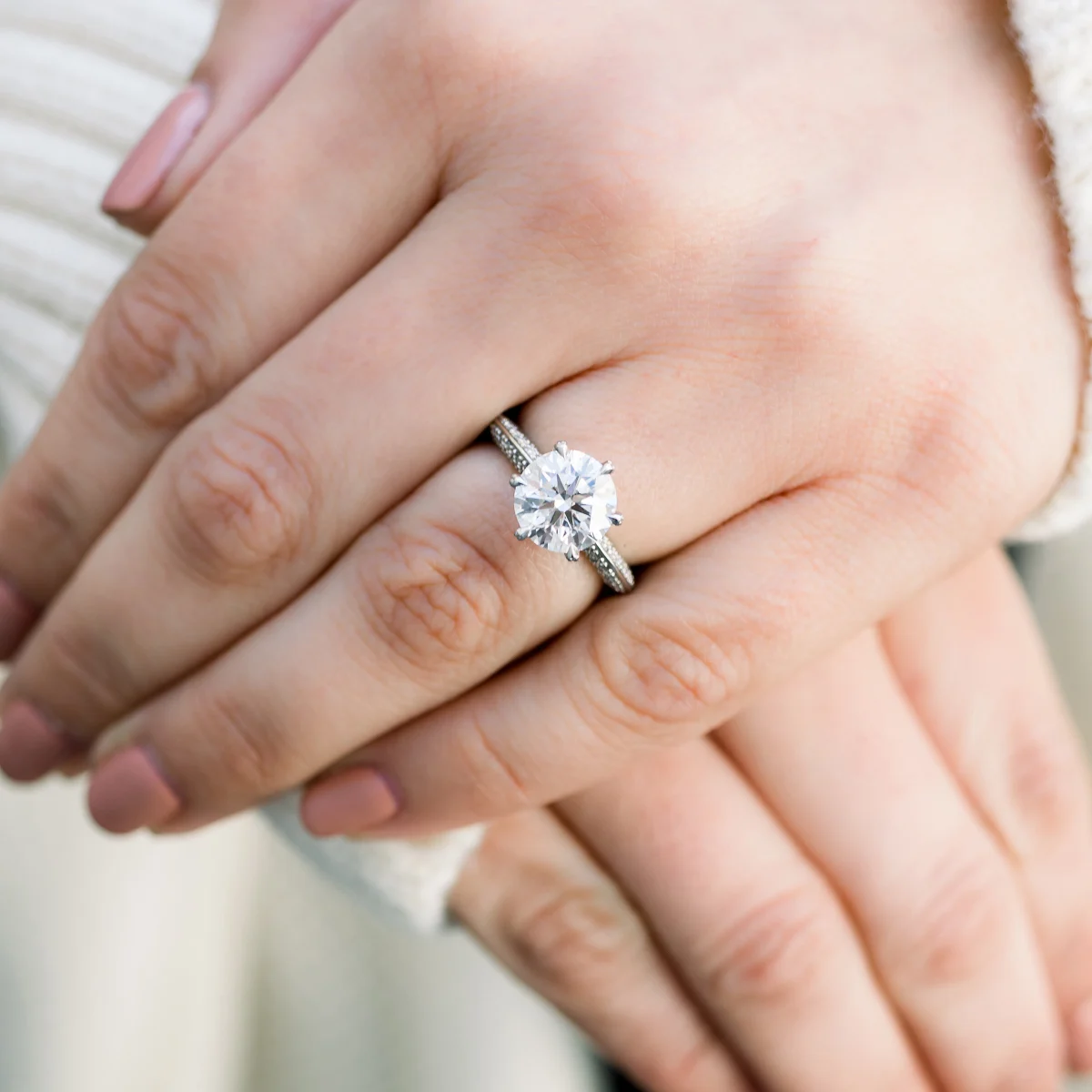 Custom Blooming Knife Edge Diamond Ring