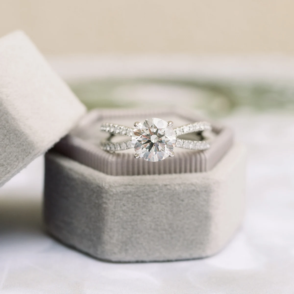 Custom Diamond Band Diamond Engagement Ring