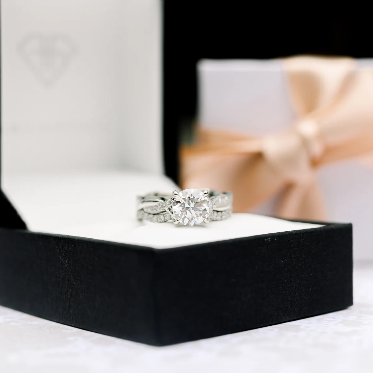 Custom Diamond Band Diamond Engagement Ring