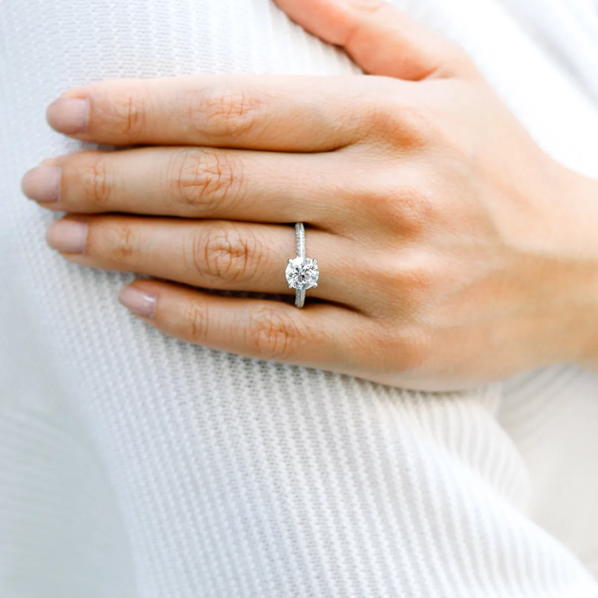 Custom Blooming Knife Edge Diamond Ring