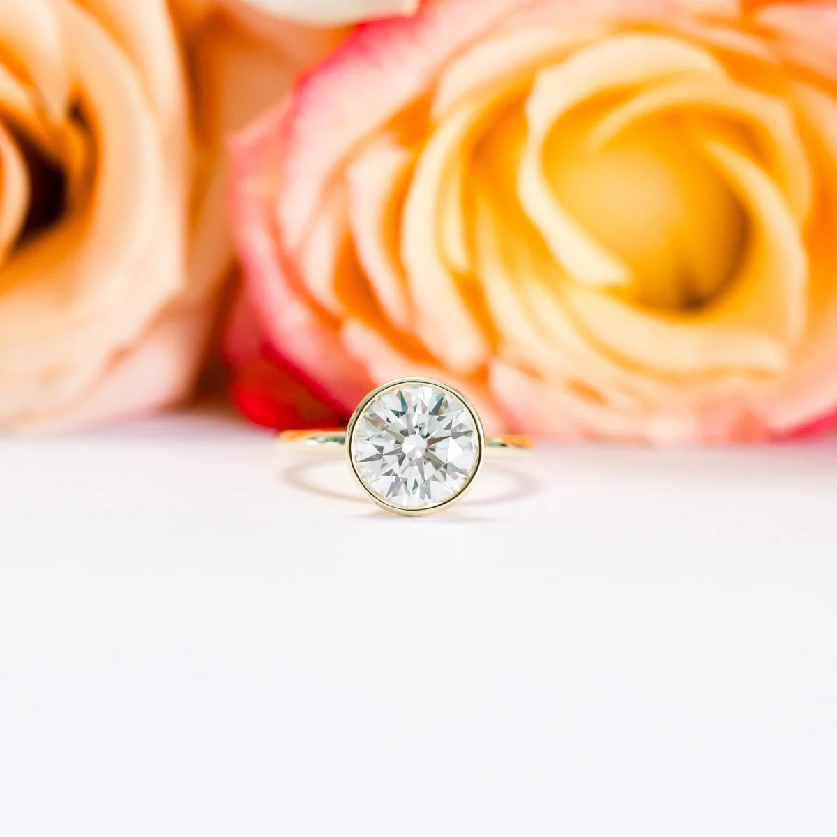 Bezel Solitaire Diamond Engagement Ring