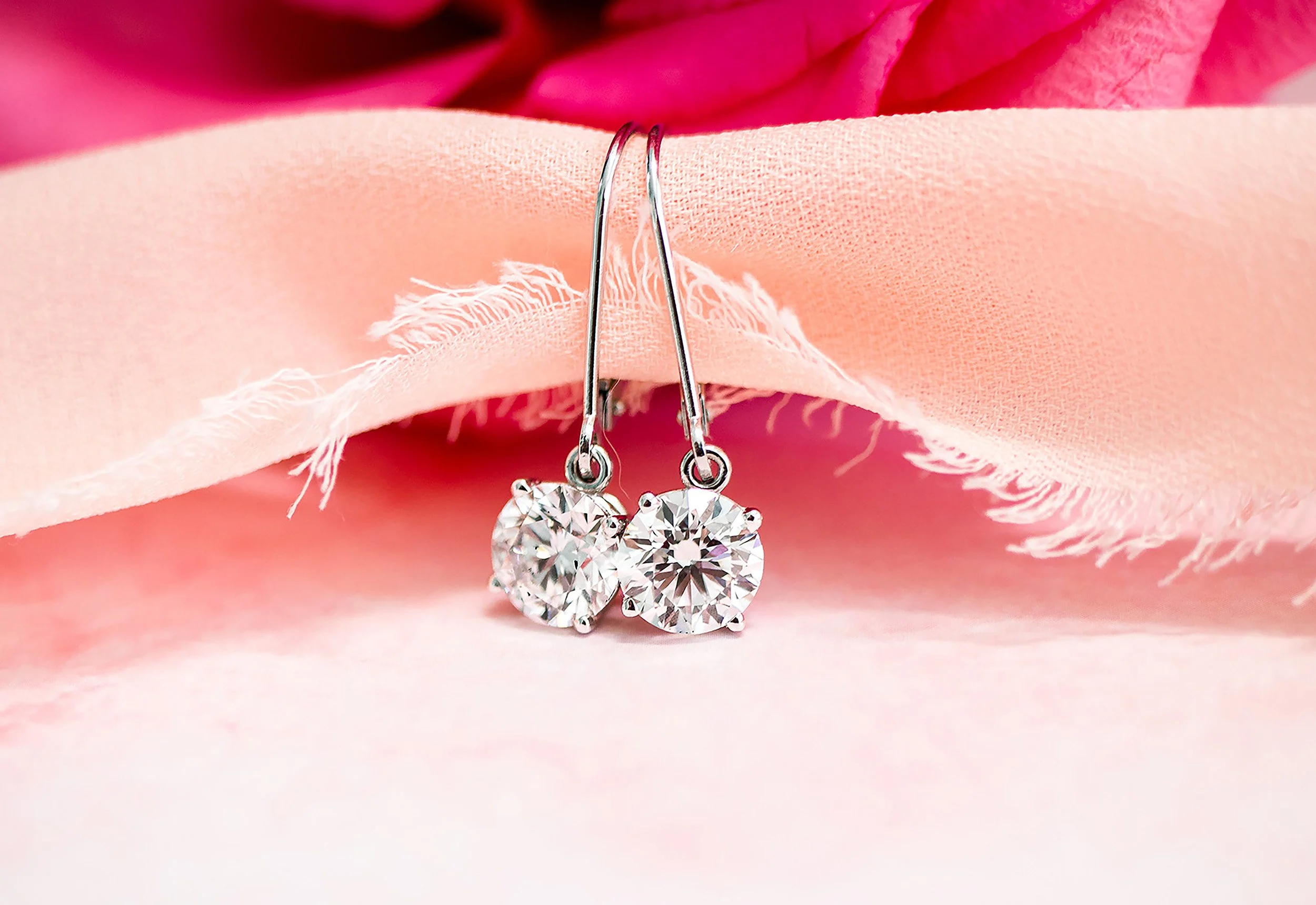 lab diamond drop earrings
