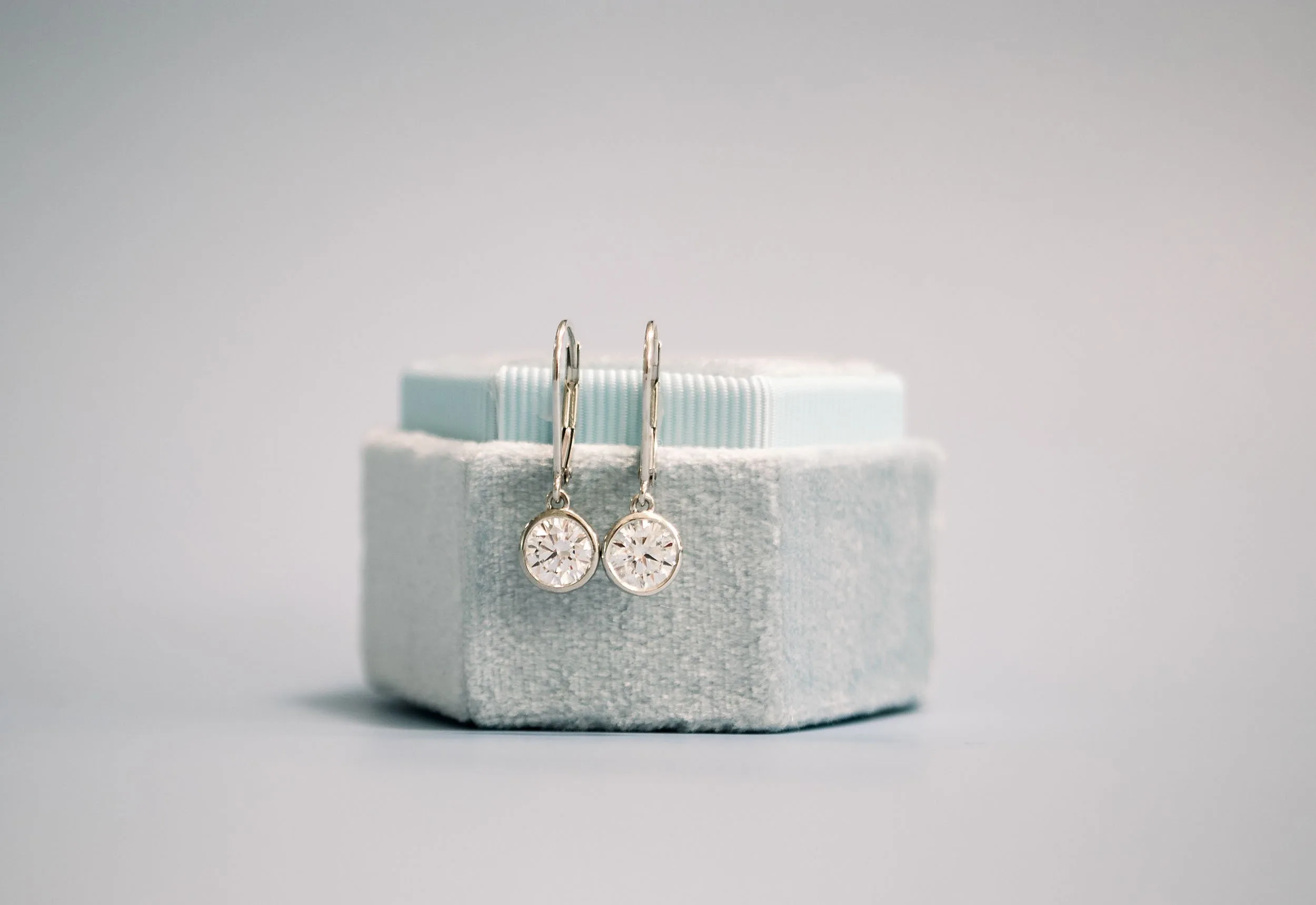 Bezel Set Drop Earrings - Ada Diamonds