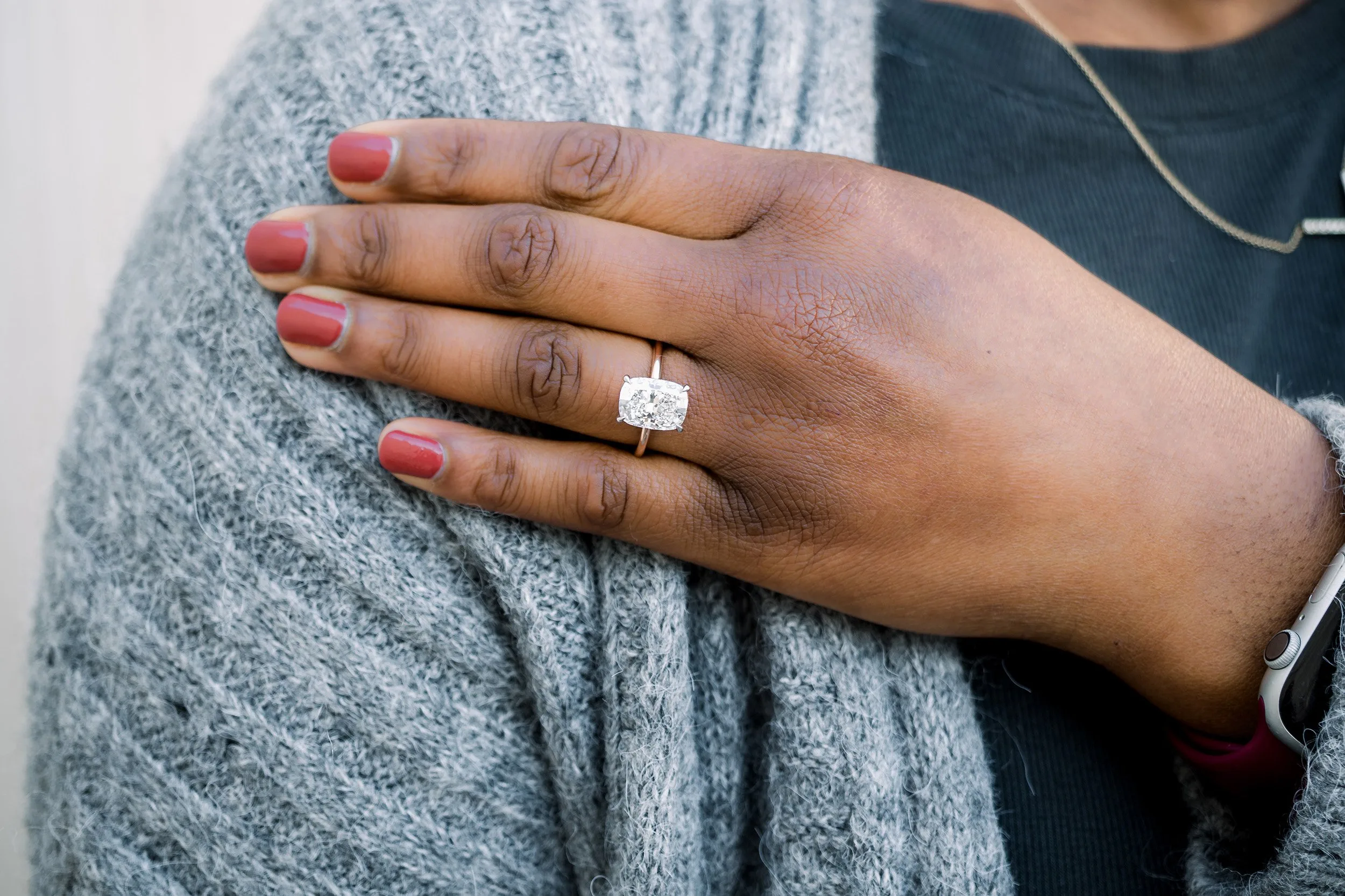 14K White Gold 5 Carat Cushion Lab Grown Diamond Halo Ring