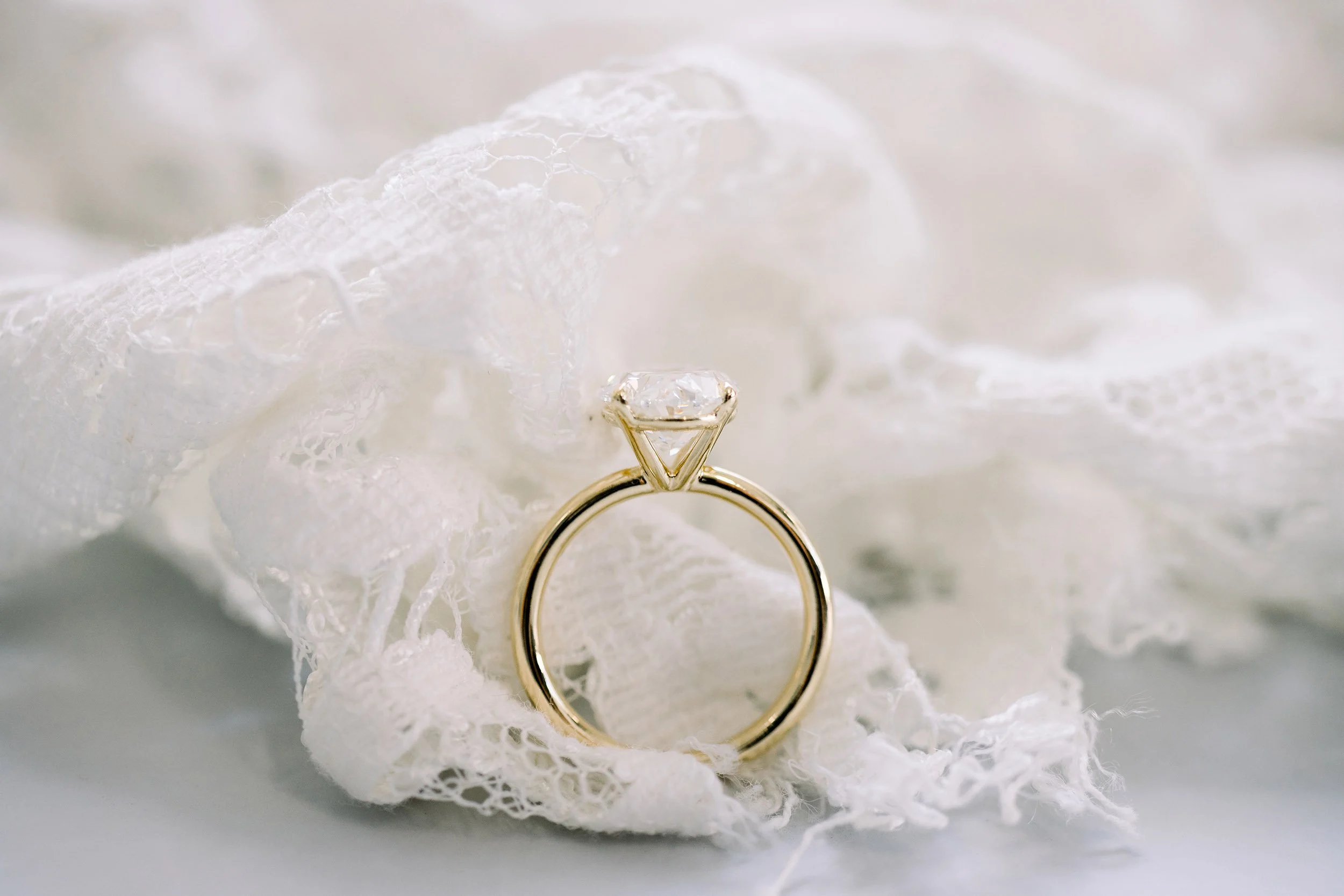 thumbnail image 2 of 2.30 Carat Lab Diamond Engagement Ring - Sterling Silver, Yellow Gold Finish, Round Brilliant 2 of 3