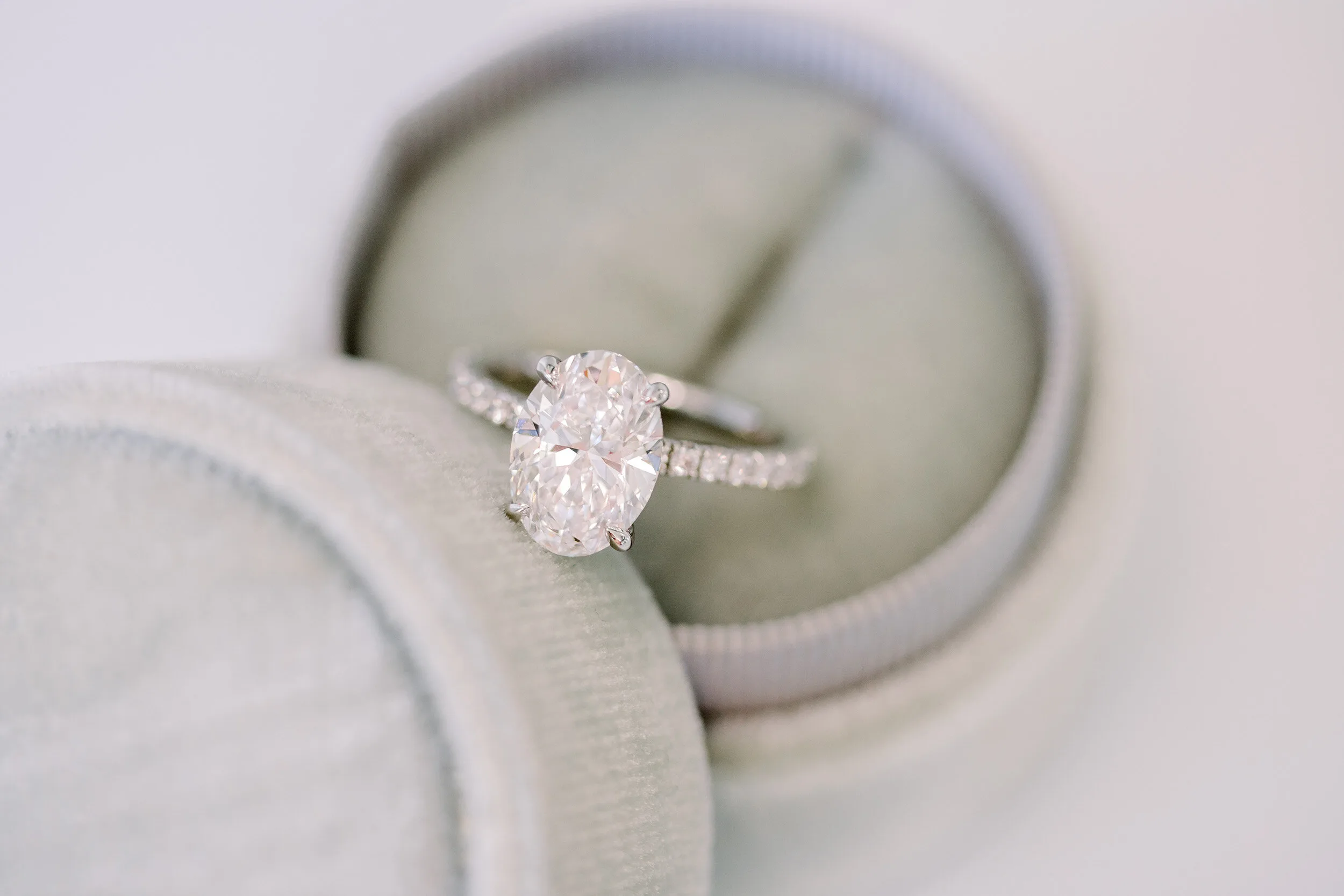 oval lab diamond engagement ring platinum