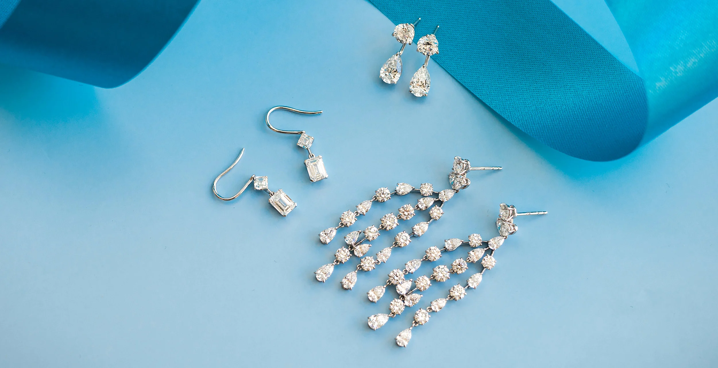 Lab Diamond earrings set in 18 Karat White Gold