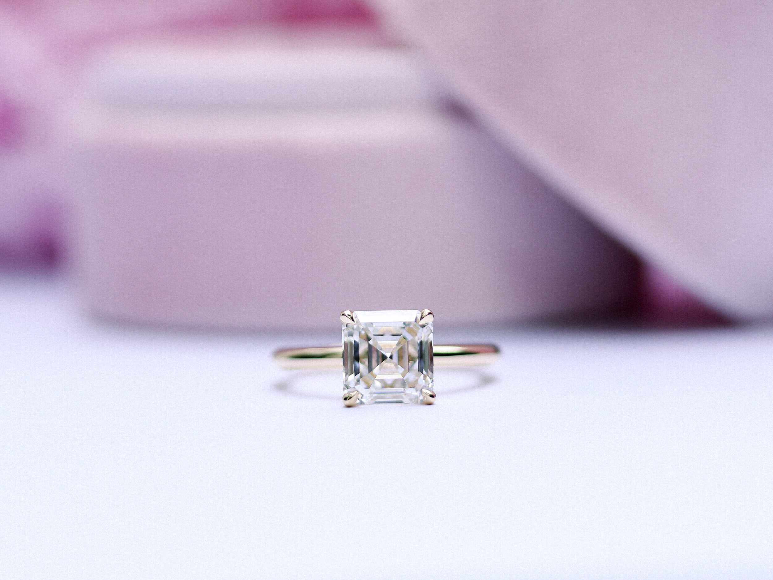 IGI Certified Asscher Cut Lab Grown Diamond Engagement Ring for Her