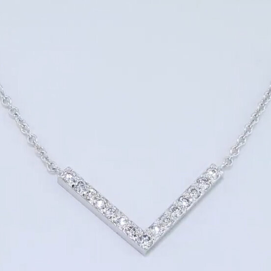 V shape Diamond Necklace - House of Aloraa