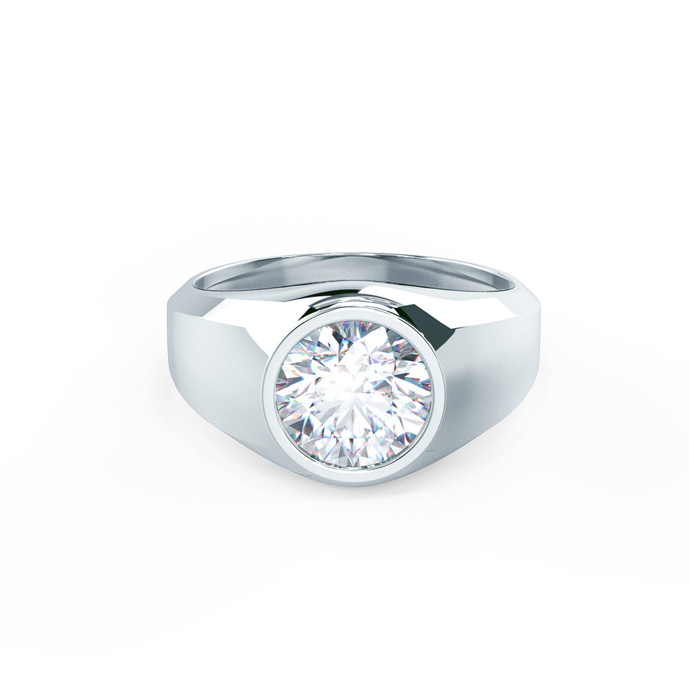 Men's Vintage Bezel Set Diamond Ring