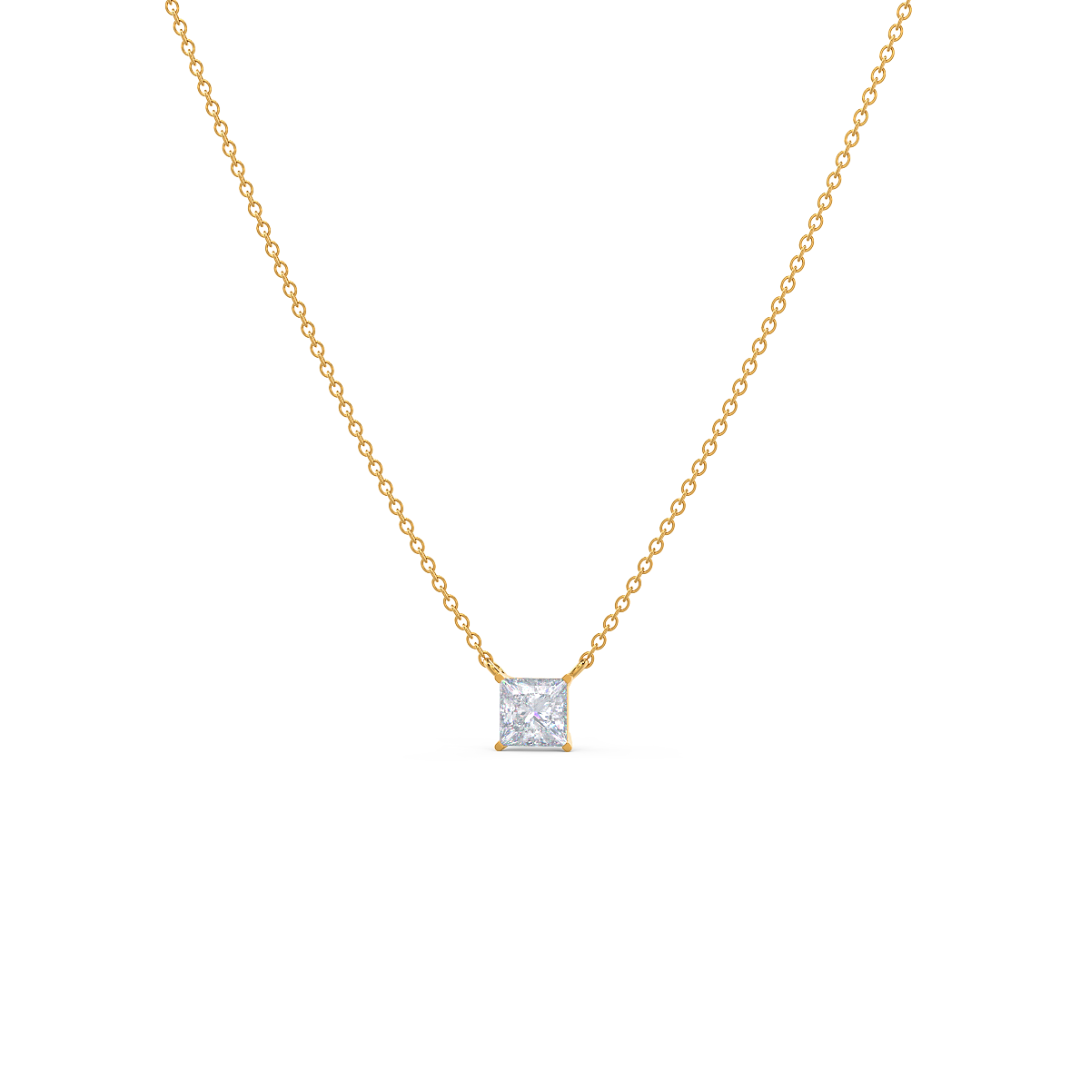 Princess Cut White Gold Diamond Star Necklace in 18k White Gold – ASSAY