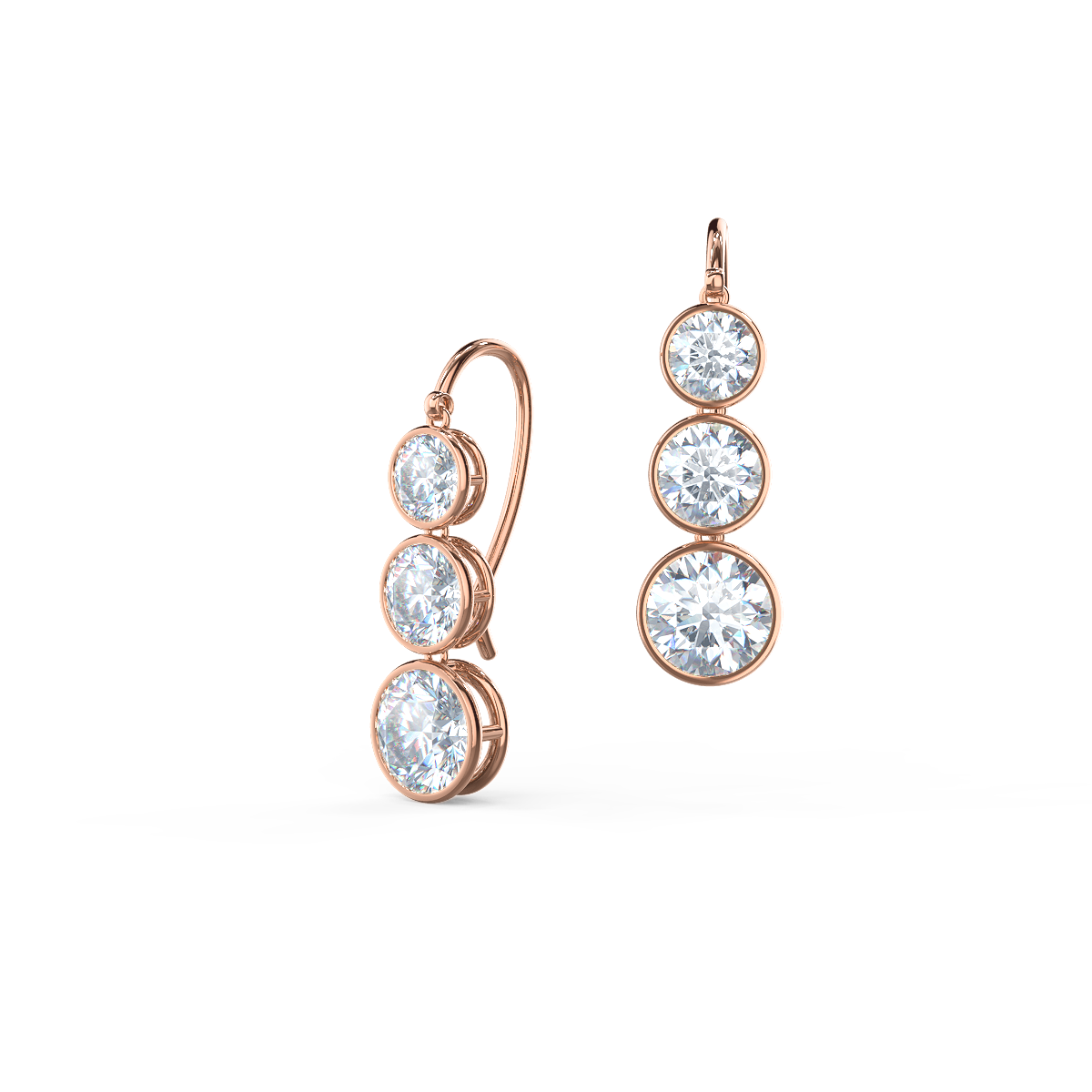 0.7ct Diamond Stud Earrings in Rose Gold | KLENOTA