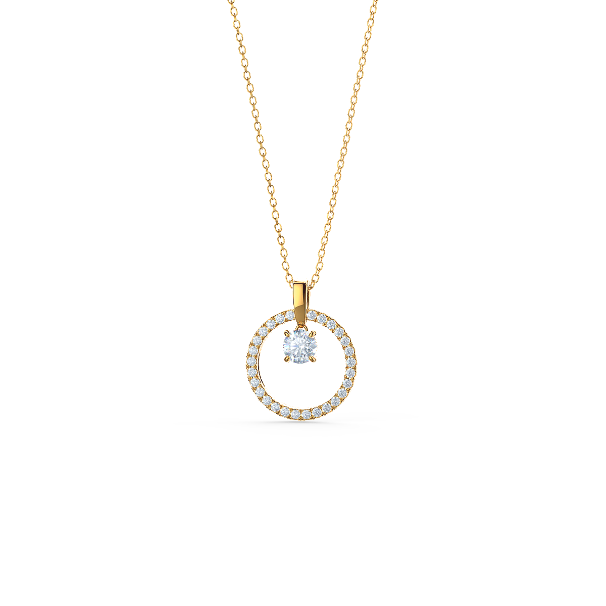 THE ALKEMISTRY 18kt Yellow Gold Floating Diamond Necklace - Farfetch