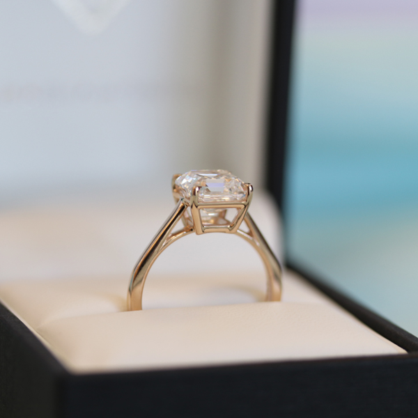 Asscher on sale diamond ring