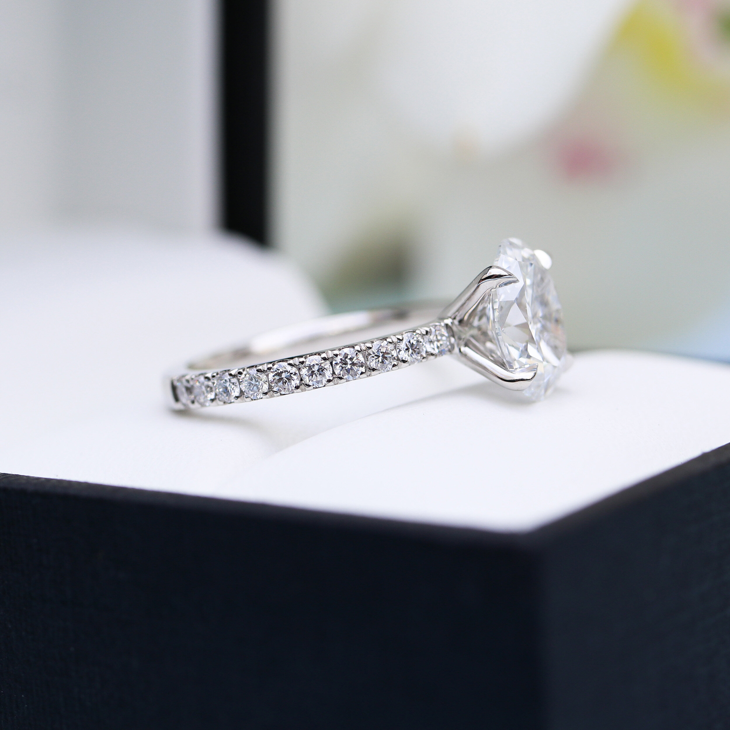 Classic pave sale engagement rings