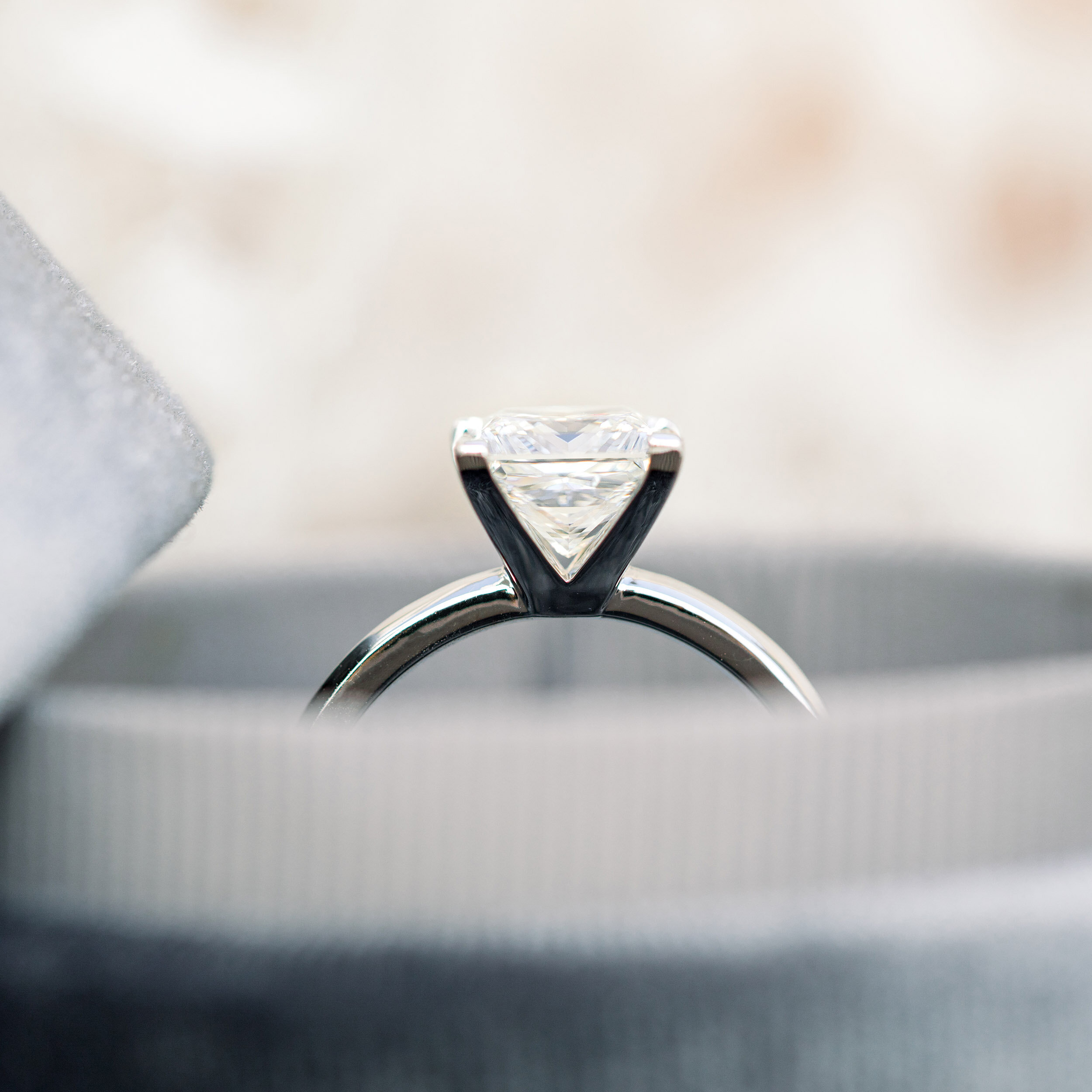 Classic Classic Knife-Edge Solitaire Engagement Ring for Princess Cut  Diamonds